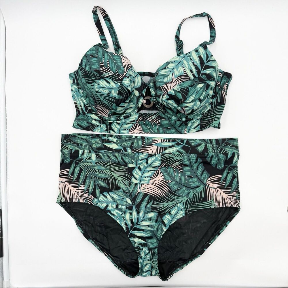 Swim By Cacique Bikini Set Top 40DD Underwire, Bottoms 20 Lane Bryant